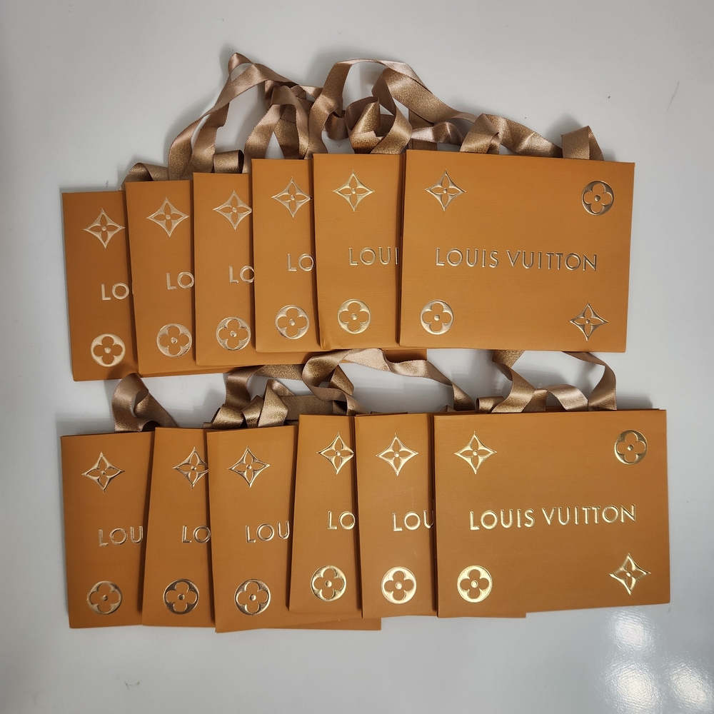 12 Mini Louis Vuitton Tan Shopping Gift Bags